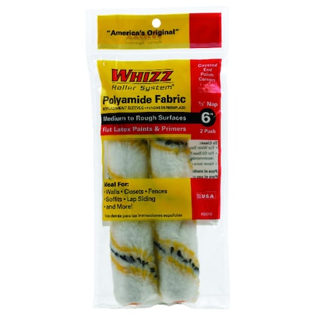 Whizz Whizz Maximus Polyamide Fabric 6 in. W X 1/2 in. Mini Paint Roller Cover 2 pk 58016